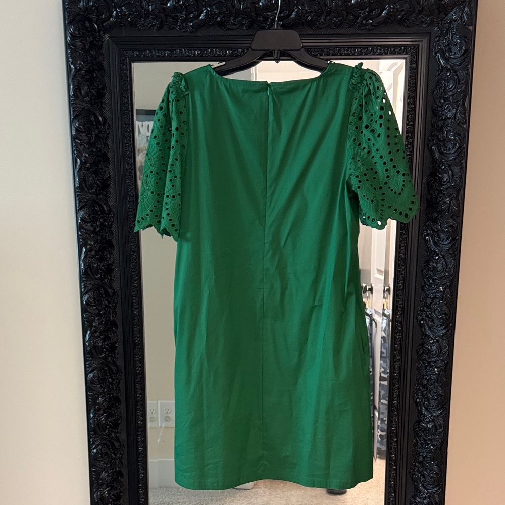 Chico's Vibrant Green Dress with Eyelet Sleeves - Picture 7 of 7